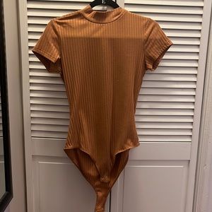 Mustard yellow Ribbed Bodysuit